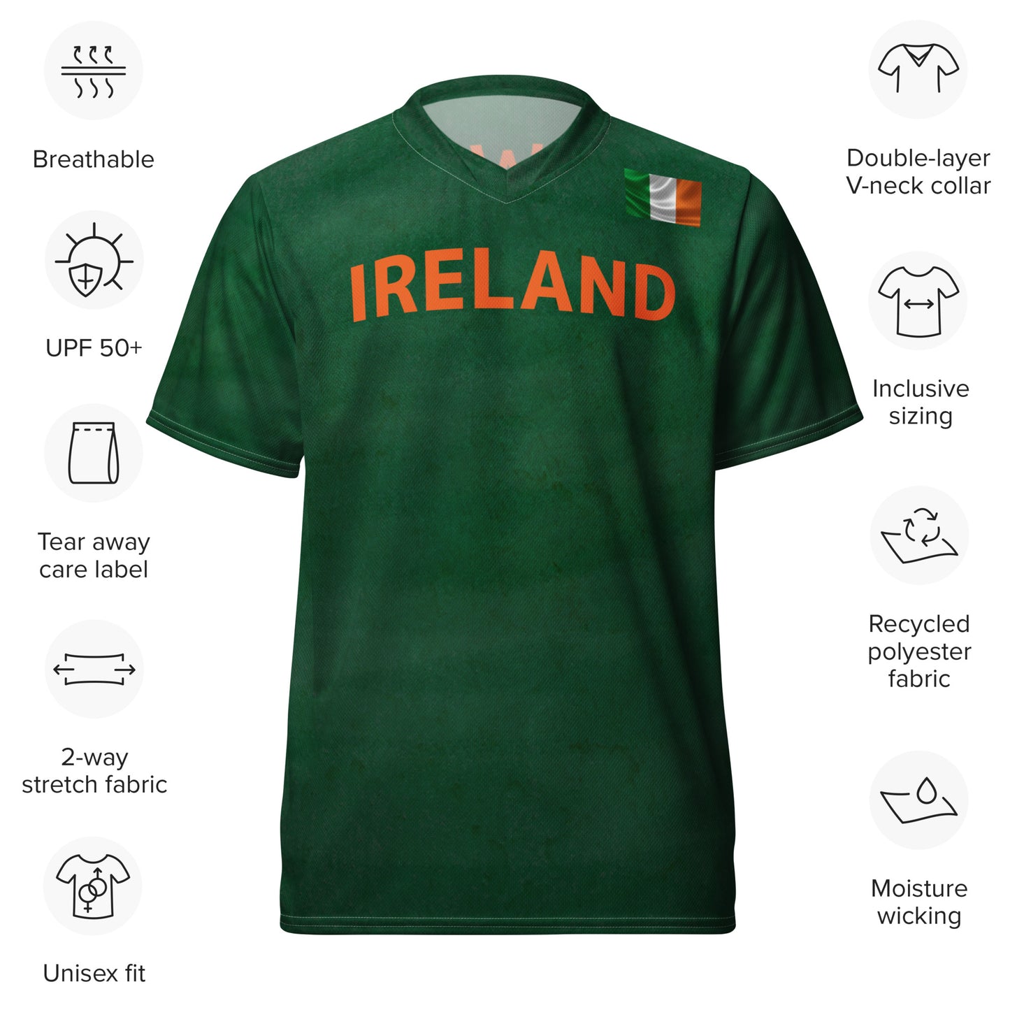 Unisex Golf Jersey – Shane Lowry #9 – Flag of Ireland (Back Number Only)