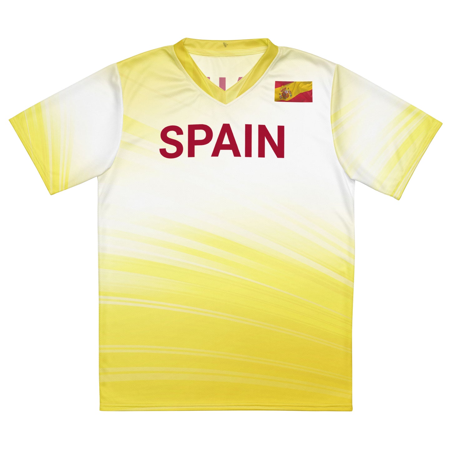 Unisex Golf Jersey – Jon Rahm #16 – Flag of Spain (Sharp Edges-Font) (Back Number Only)