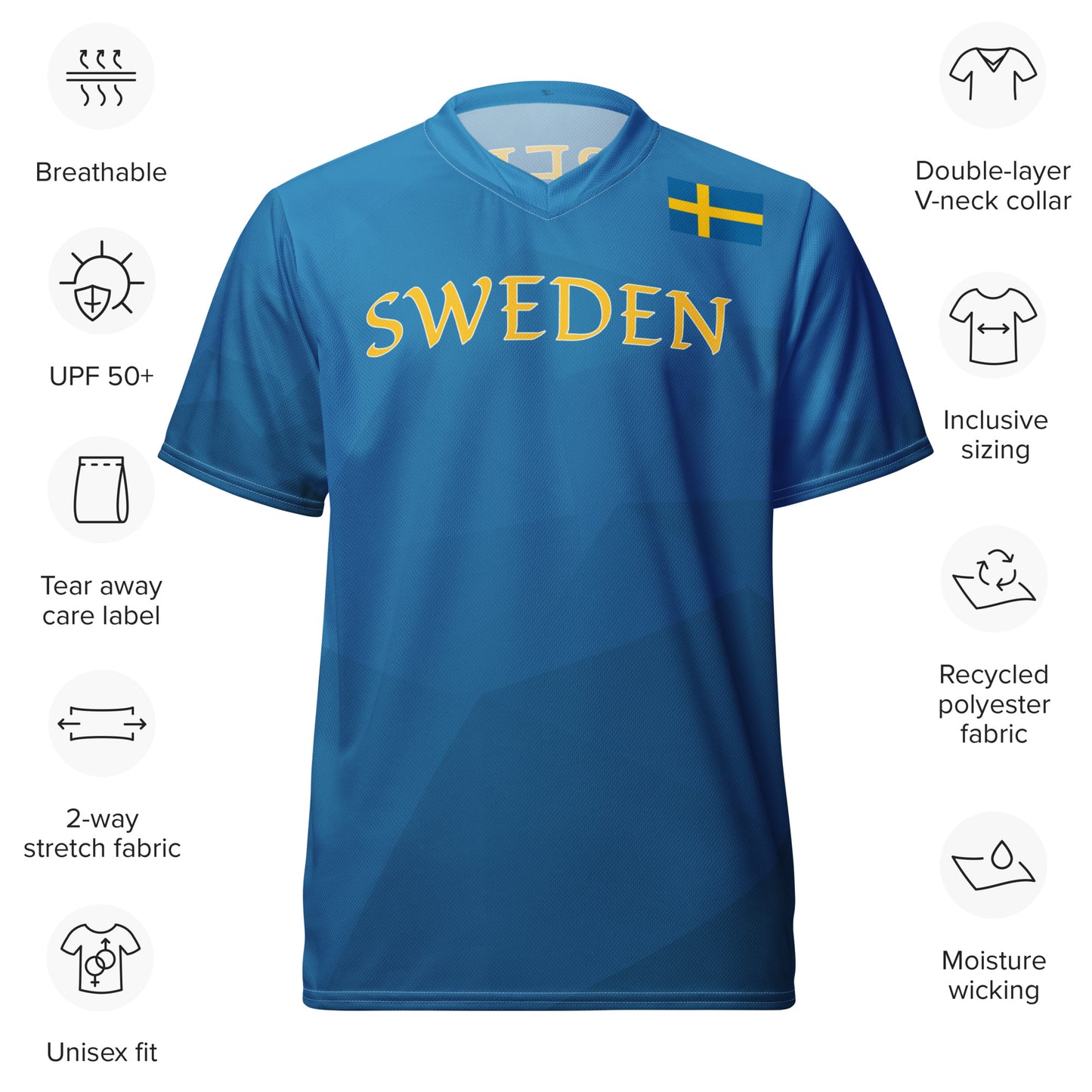 Unisex Golf Jersey – Ludvig Aberg #23 – Flag of Sweden