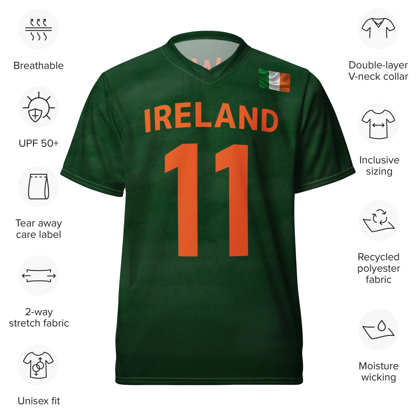 Unisex Golf Jersey – Seamus Power #11  - Flag of Ireland