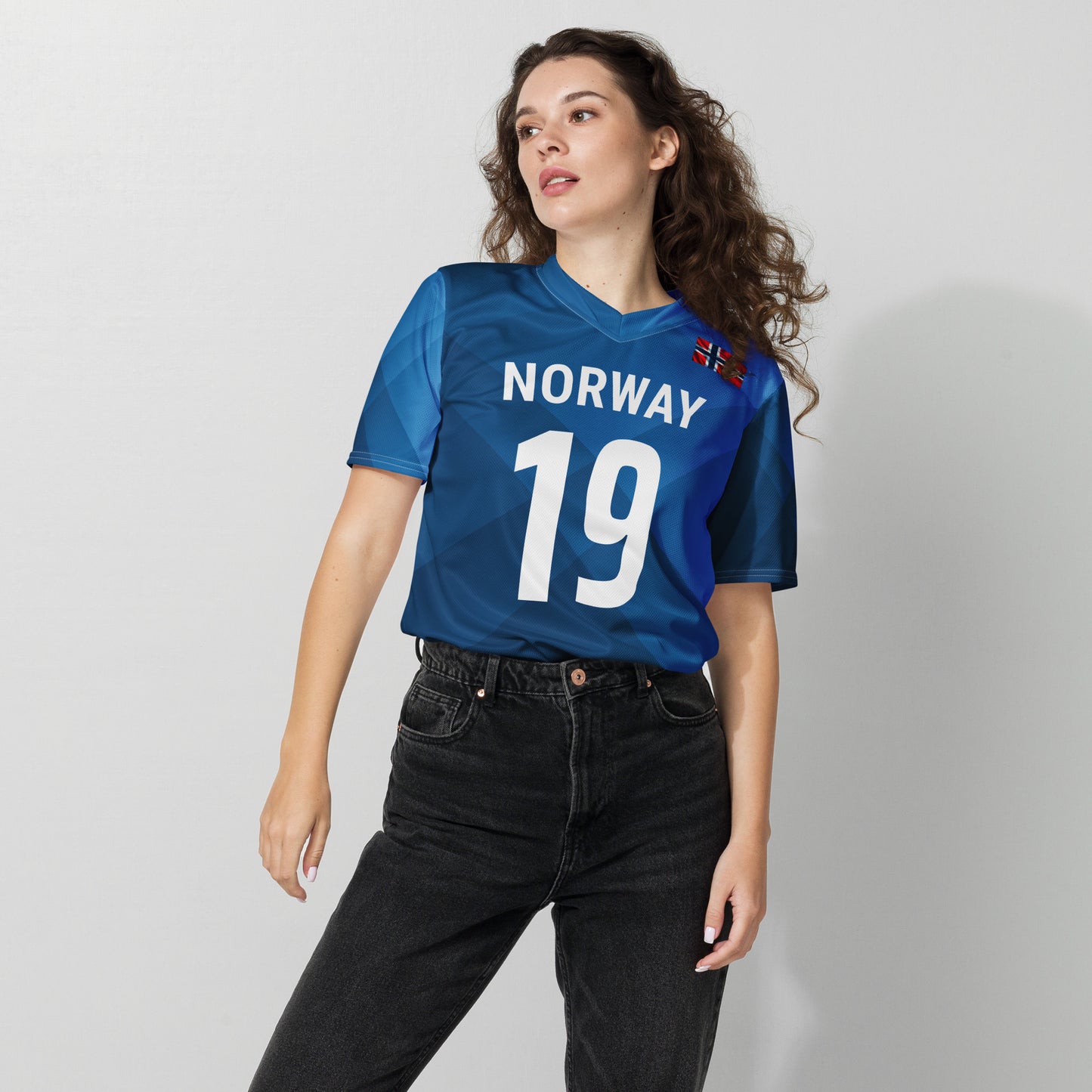 Unisex Golf Jersey – Viktor Hovland #19 – Flag of Norway