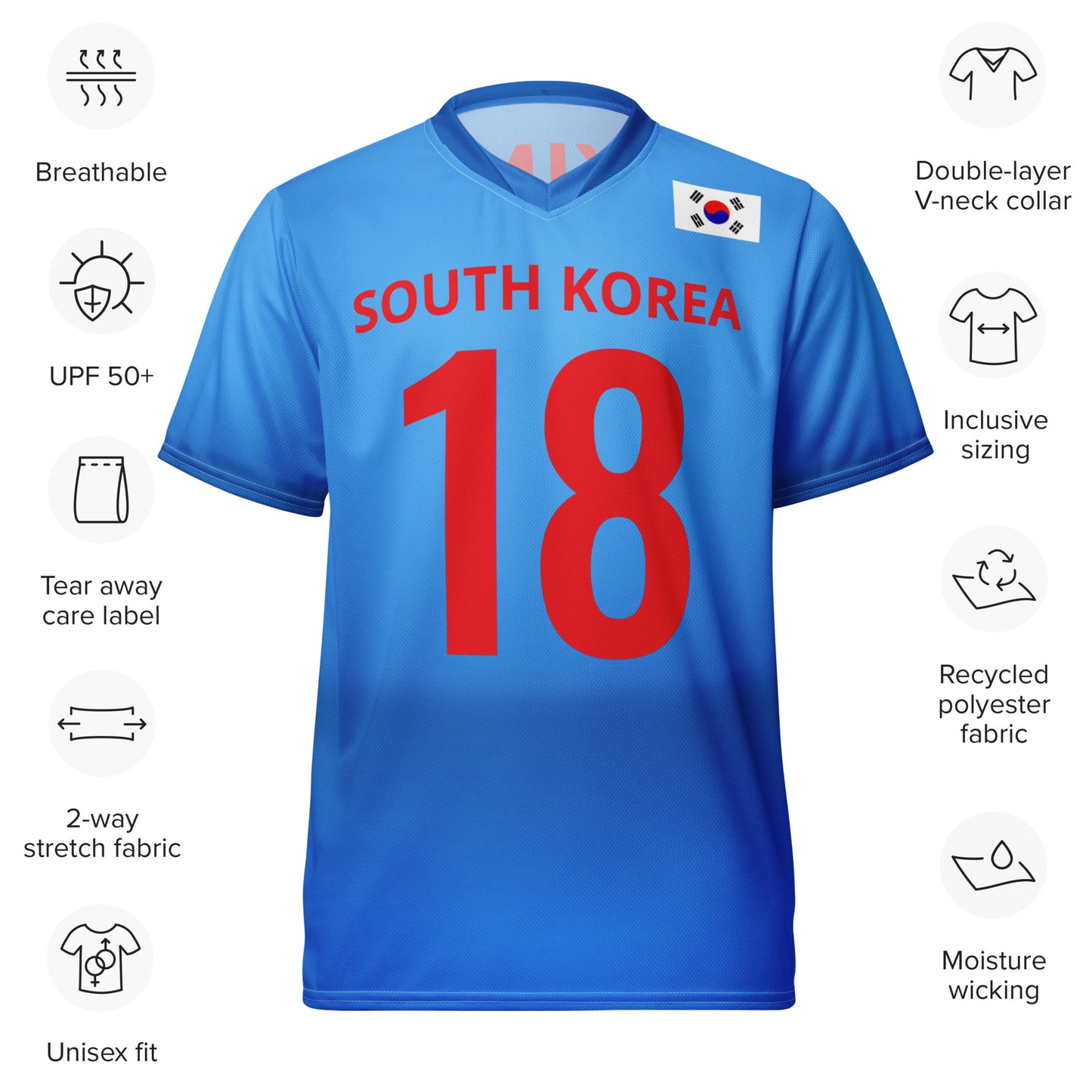 Unisex Golf Jersey – Tom Kim #18 – Flag of South Korea