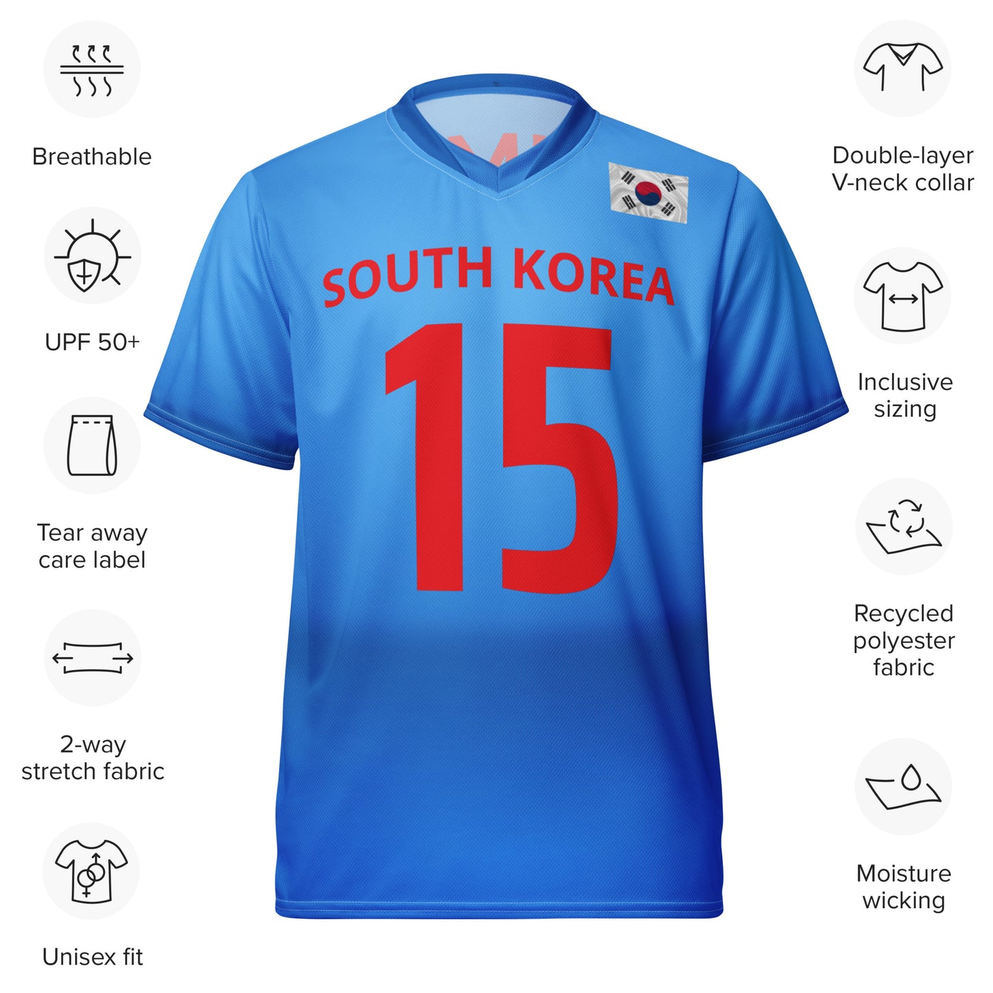 Unisex Golf Jersey – Sungjae Im #15 – Flag of South Korea