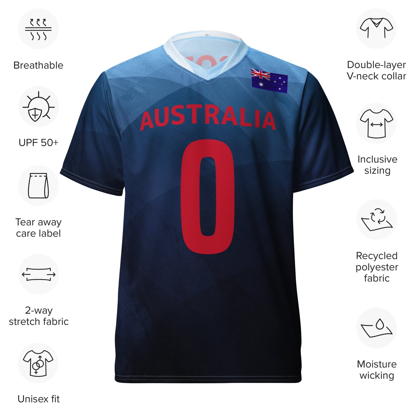 Unisex Golf Jersey – Adam Scott #0 – Flag of Australia